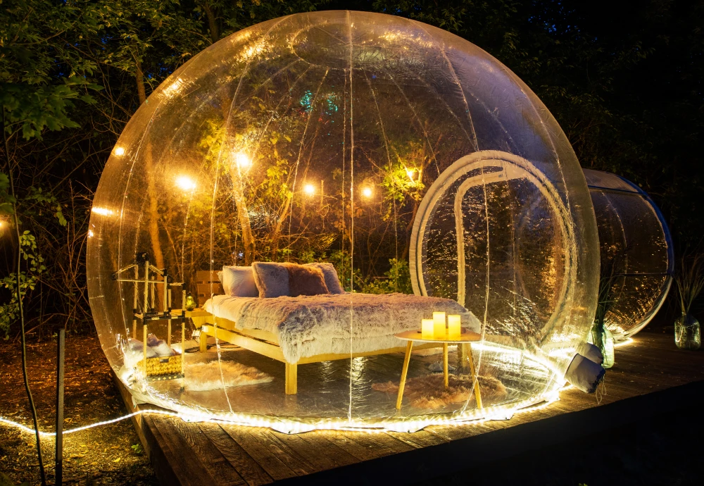 sleeping in a bubble tent